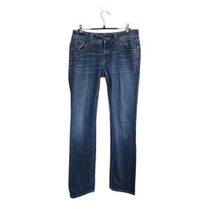 Miss Me Jeans Womens 29 Blue Straight Leg VTG 46 JP5145T7 Embellished Pockets